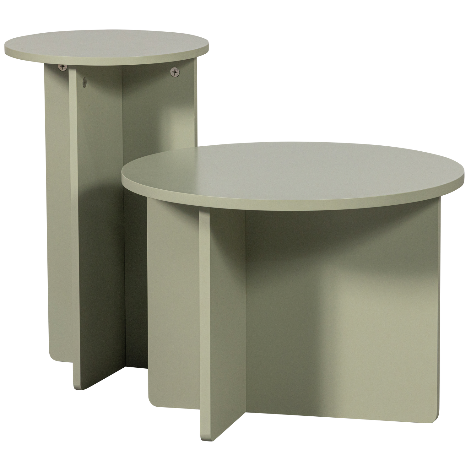 WOOOD Set dvou odkládacích stolků RONNY zelený