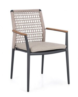 BIZZOTTO Zahradní židle MADDOX černo-šedá