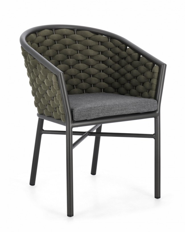 BIZZOTTO Zahradní židle MARGALIDA černá se zeleným textilem