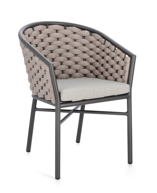 BIZZOTTO Zahradní židle MARGALIDA černá se šedým textilem