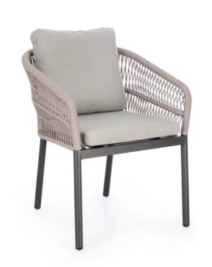 BIZZOTTO Zahradní židle GALDANA černá se šedým výpletem