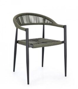 BIZZOTTO Zahradní židle JANDIA černá se zeleným výpletem