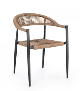 BIZZOTTO Zahradní židle JANDIA černá s hnědým výpletem