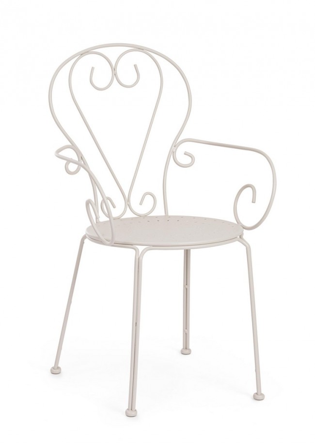 BIZZOTTO Zahradní kovová židle ETIENNE světlá