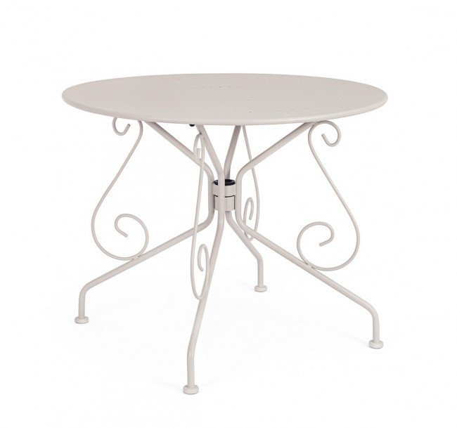 BIZZOTTO Kulatý zahradní stůl ETIENNE světlý ø90 cm