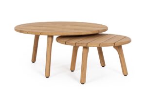 BIZZOTTO Set dvou zahradních konferenčních stolů GARITA hnědý