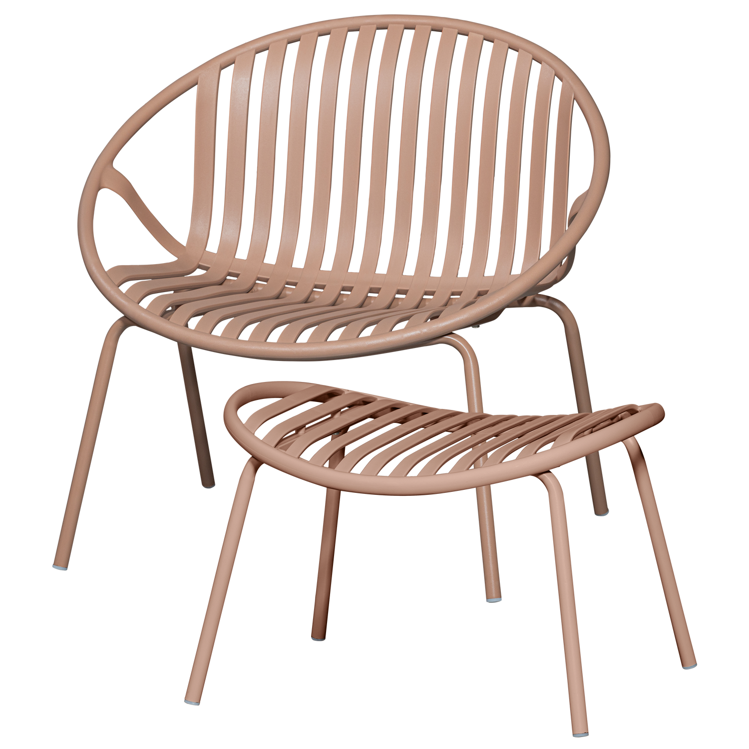 WOOOD Set křesla a podnožky BRUCE růžový