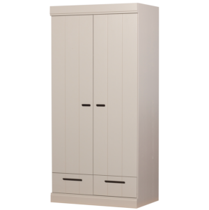 WOOOD Šatní skříň CONNECT světlá se zásuvkami