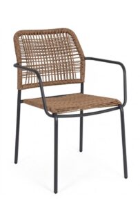 BIZZOTTO Zahradní židle JABLE antracit s hnědým výpletem