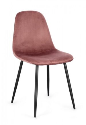 BIZZOTTO Jídelní židle NEW IRELIA růžová se sametovým efektem