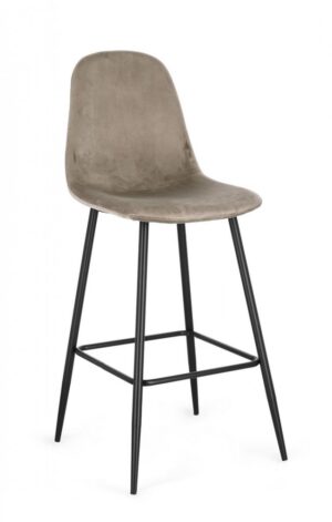 BIZZOTTO Barová židle NEW IRELIA béžová se sametovým efektem
