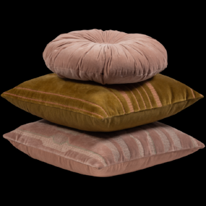 FEIS CUSHIONS VELVET PINK/NATURAL - SET OF 3
