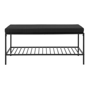 House Nordic Černý kovový botník VITA s vrchním polštářem