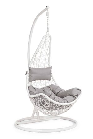 BIZZOTTO závěsné houpací křeslo AMIRANTES v bílo-šedém provedení