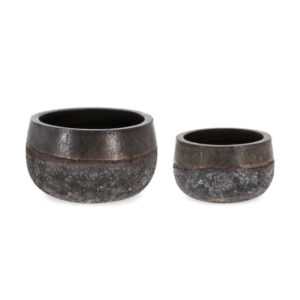 BIZZOTTO Set 2 květináčů DUYEN rezavý