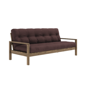 KARUP DESIGN Dřevěná rozkládací pohovka KNOB tmavě hnědá 205 cm