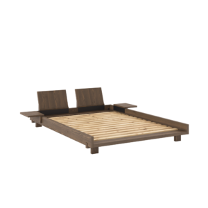 KARUP Dřevěná postel SOCIAL s nočními stolky hnědá 140x200 cm