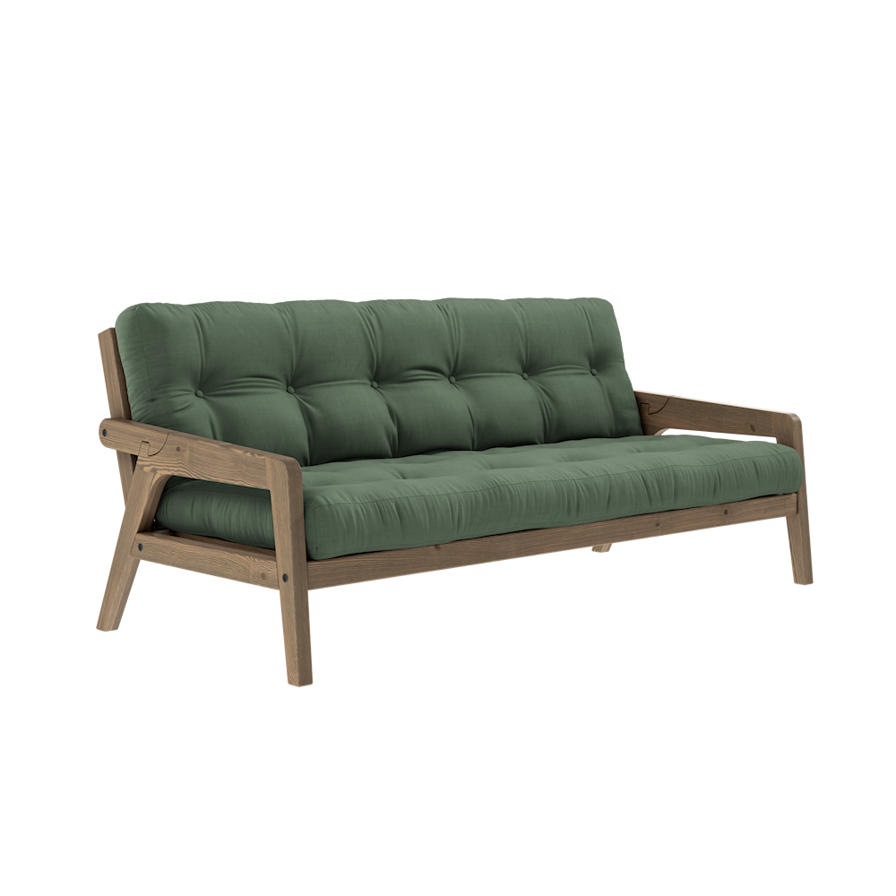 KARUP DESIGN Třímístná rozkládací pohovka GRAB olivová 204 cm