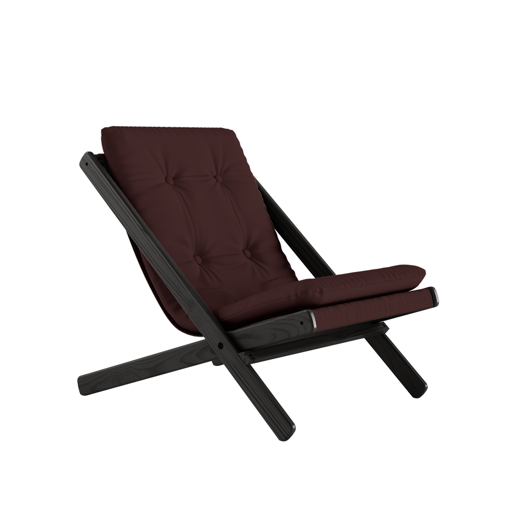 KARUP Skládací křeslo BOOGIE černě lakované s hnědým potahem