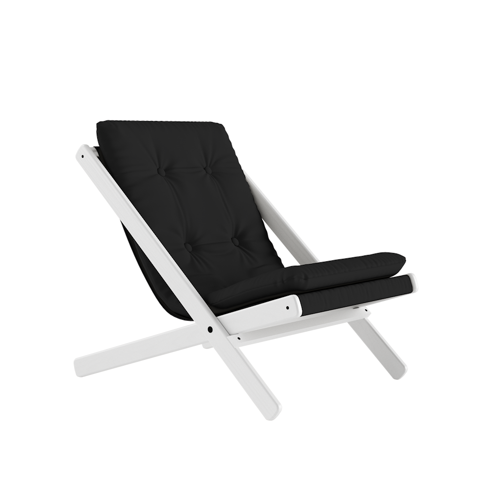 KARUP Skládací křeslo BOOGIE bíle lakované s tmavě šedým potahem