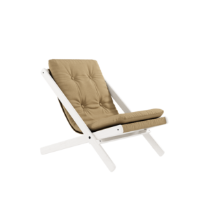 KARUP Skládací křeslo BOOGIE bíle lakované s hořčicovým potahem