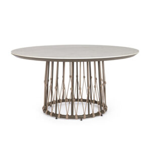 BIZZOTTO Kulatý zahradní jídelní stůl LANAI hnědý 150 cm