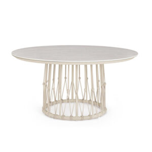 BIZZOTTO Kulatý zahradní jídelní stůl LANAI béžový 150 cm