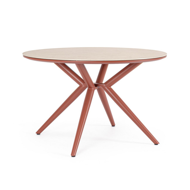 BIZZOTTO Kulatý zahradní stůl CABAS červený ø130 cm