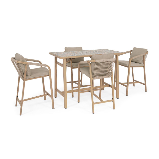 BIZZOTTO Zahradní barový set židlí a stolu KALIMERA hnědý