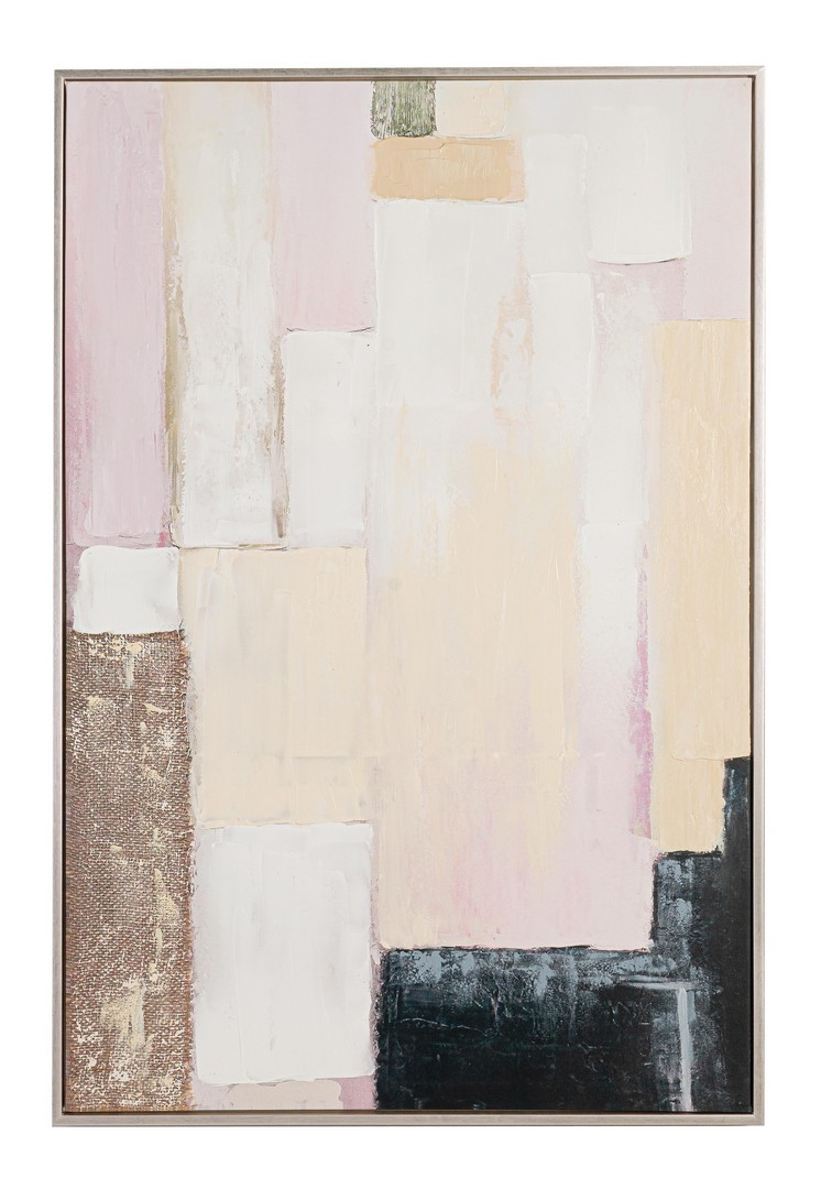 BIZZOTTO Obraz v rámu 120 x 80 cm růžovo-béžový