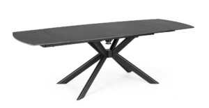 BIZZOTTO Černý rozkládací jídelní stůl JANIKA 160-240x90 cm