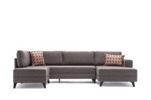 Hanah Home Šestimístná pohovka EFSUN hnědá 300 cm