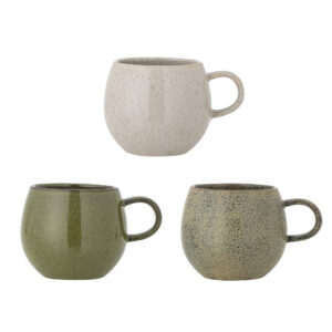 BLOOMINGVILLE Set 3 hrnků s uchem ADDISON 500 ml zelený