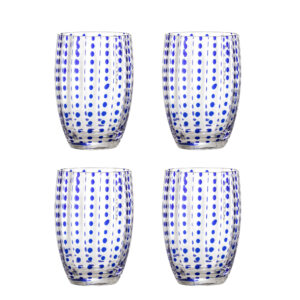 BLOOMINGVILLE Set 4 sklenic BRINLEY modrá 350 ml