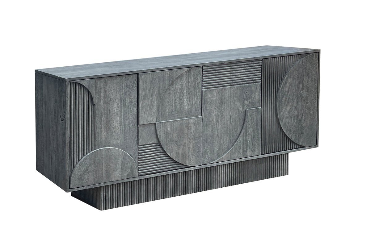 Invicta Mangová komoda ART DECO šedá 170 cm
