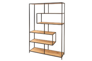Invicta Kovová knihovna SLIM LINE 185x115 dub cm