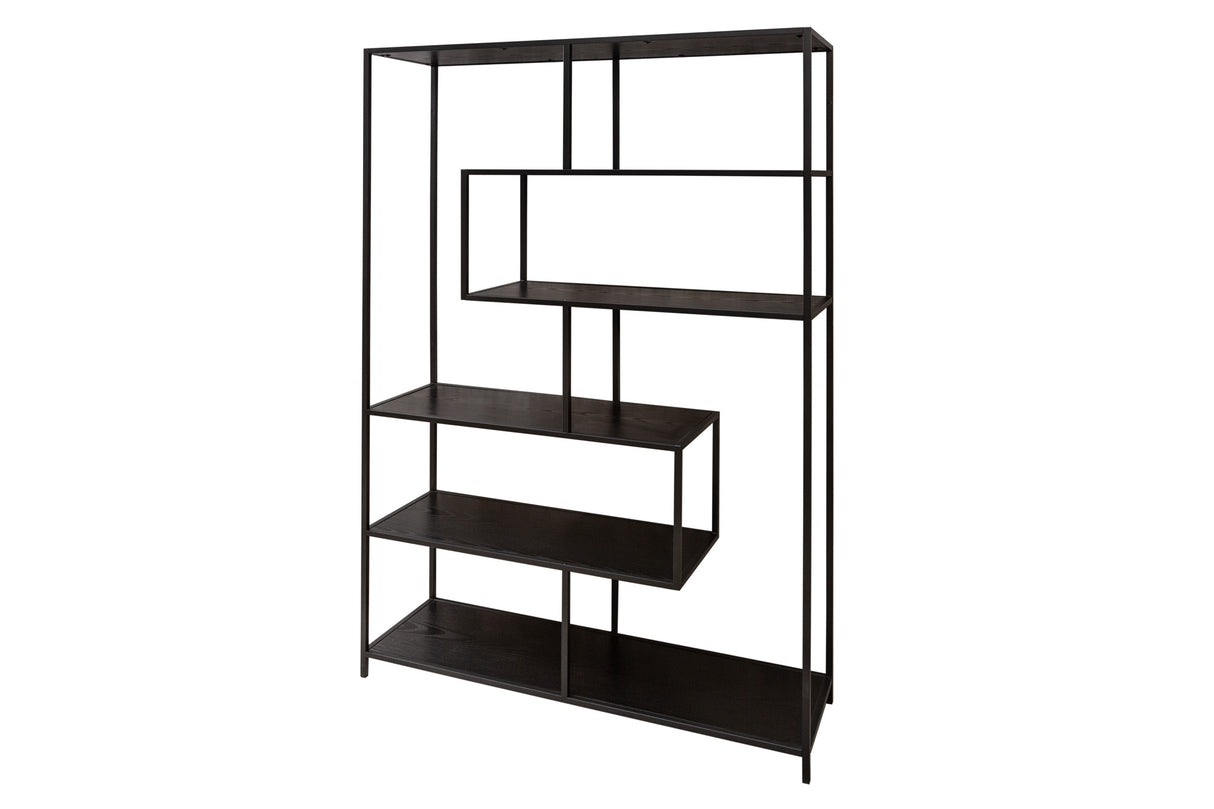 Invicta Kovová knihovna SLIM LINE 185x115 černá cm