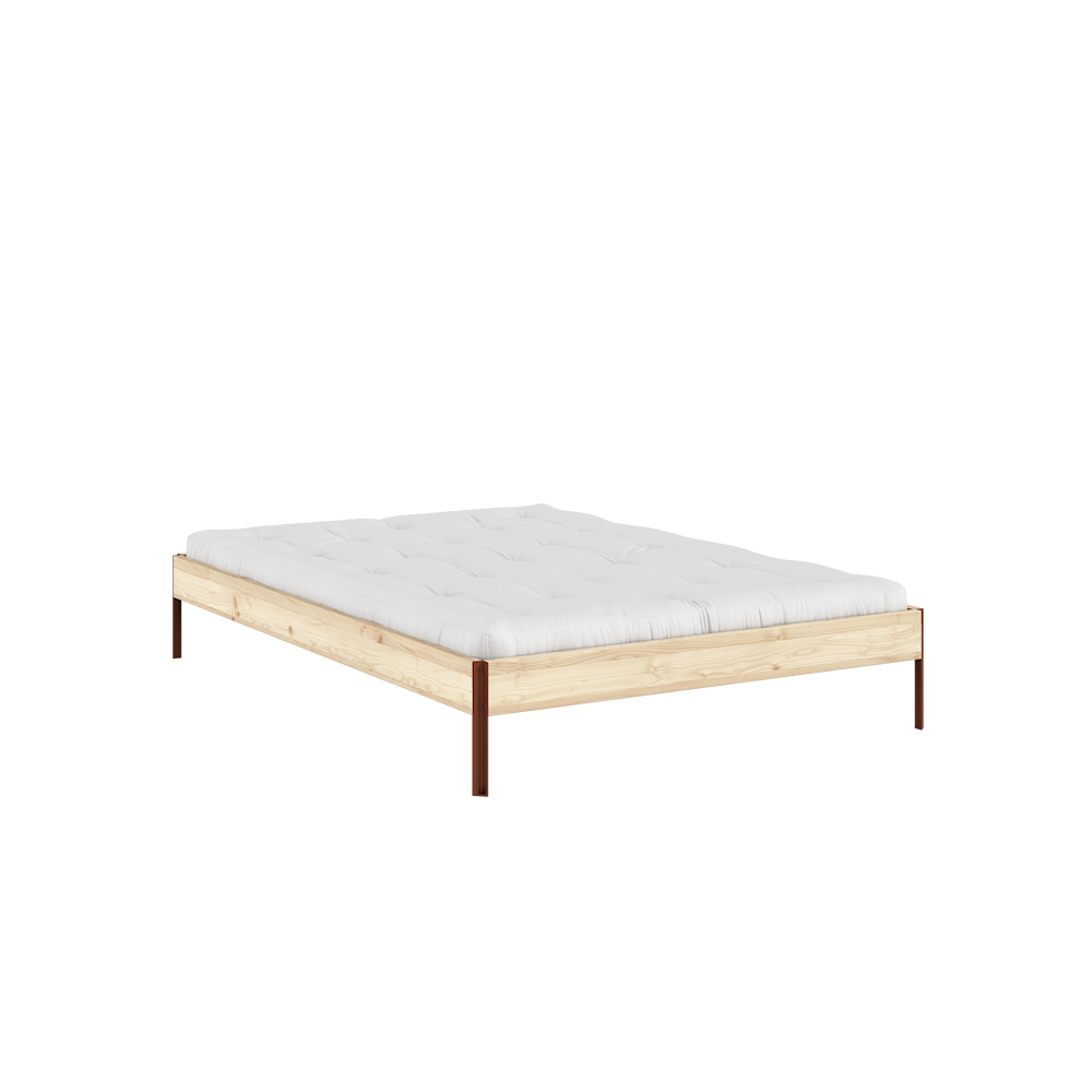 KARUP Dřevěná postel CORE 140x200 cm přírodní tmavě červené nohy