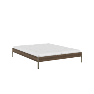 KARUP Dřevěná postel CORE 160x200 cm tmavě hnědá zelené nohy