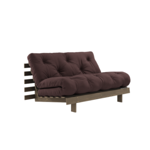 KARUP DESIGN Tmavě hnědá rozkládací pohovka ROOTS s konstrukcí z tmavě hnědého dřeva 140x200 cm