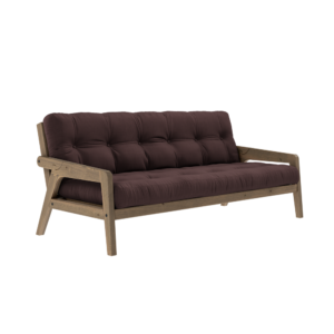 KARUP DESIGN Třímístná rozkládací pohovka GRAB tmavě hnědá 204 cm