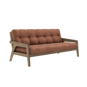 KARUP DESIGN Třímístná rozkládací pohovka GRAB hliněná hnědá 204 cm