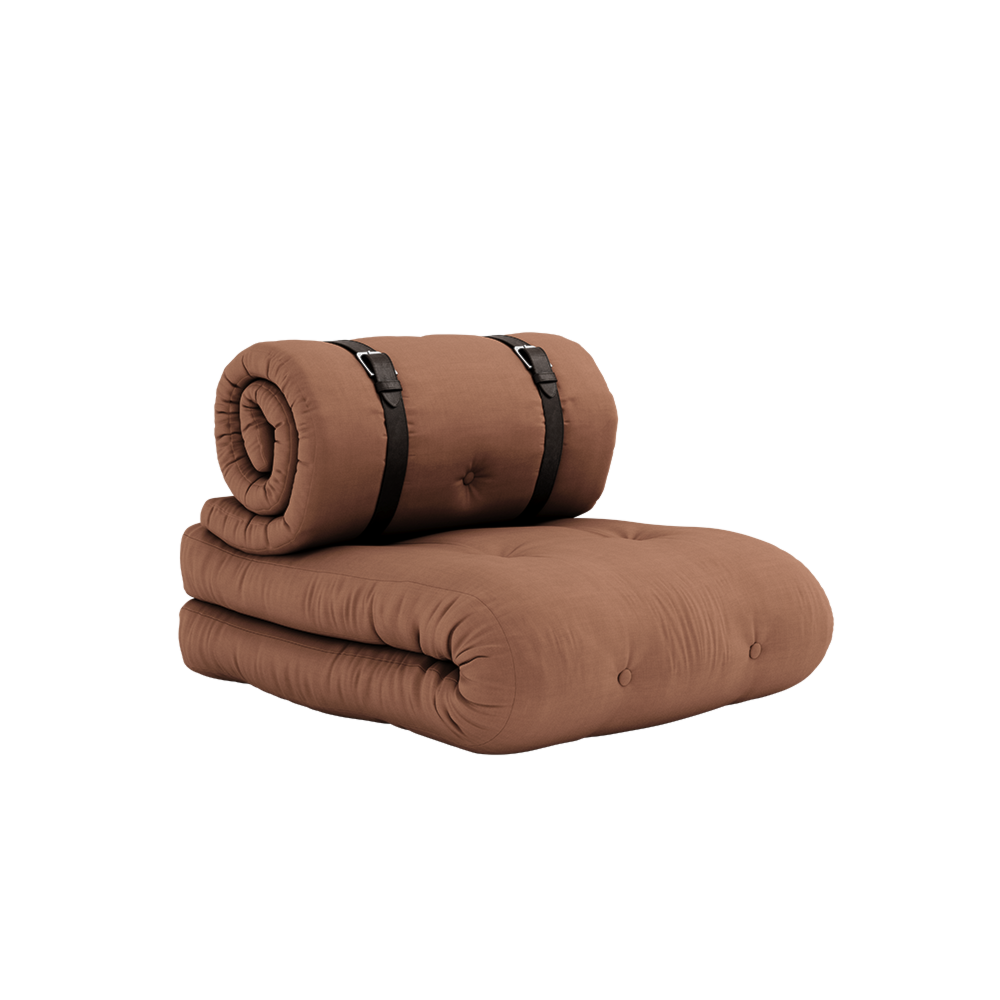 KARUP DESIGN Rozkládací křeslo BUCKLE UP cihlově hnědé
