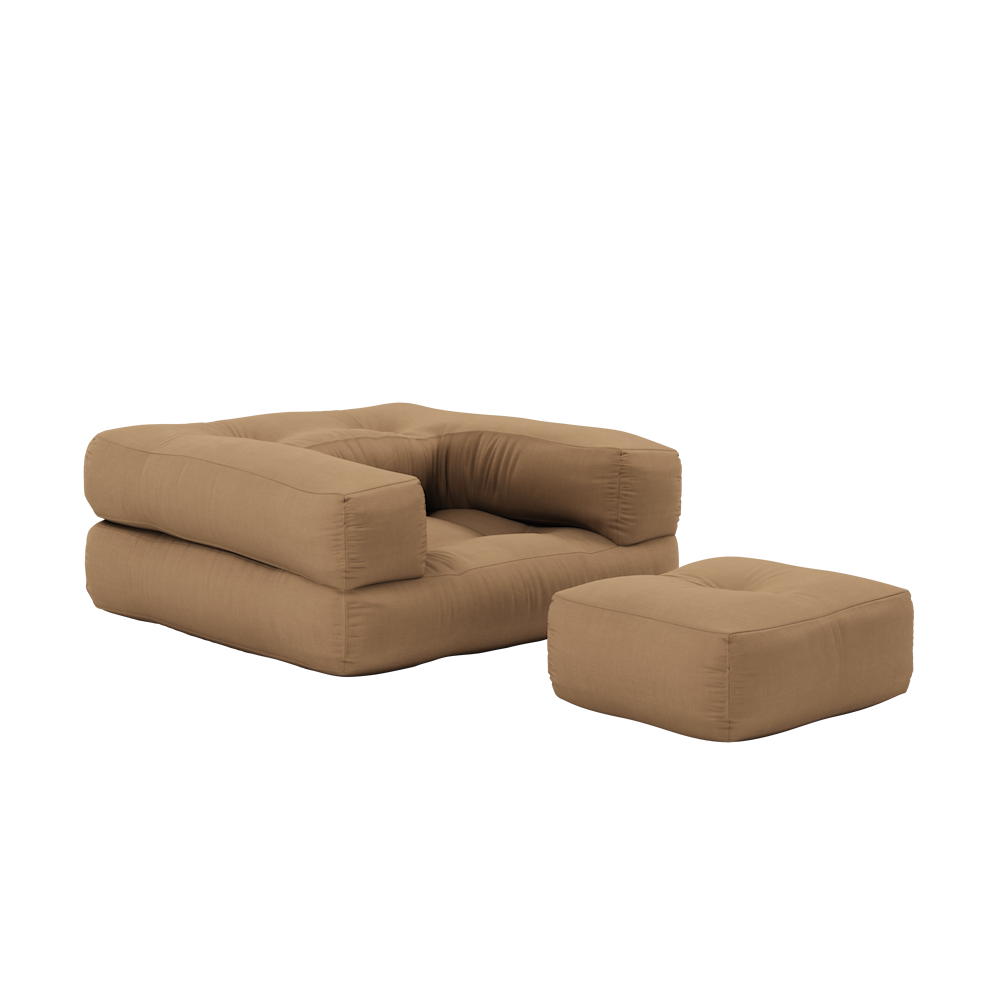 KARUP DESIGN Dětské rozkládací křeslo 3v1 MINI CUBE hnědé